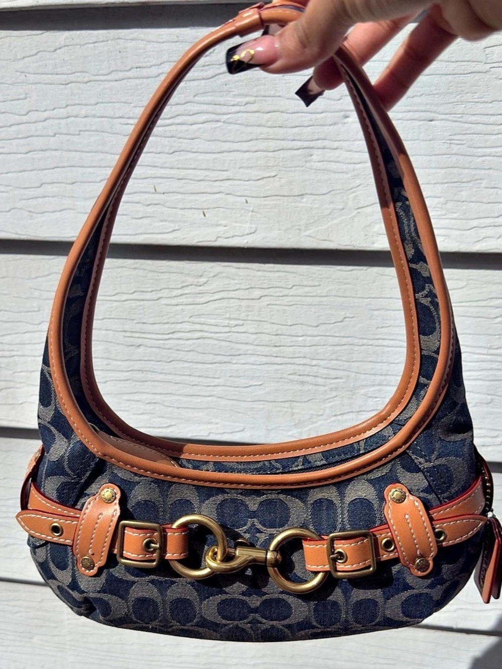 Coach Denim Belted Ergo Shoulder Bag